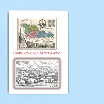 Cartes Postales impression Noir avec dpartement sur la ville de LONGEVILLE LES ST AVOLD Titre : vue