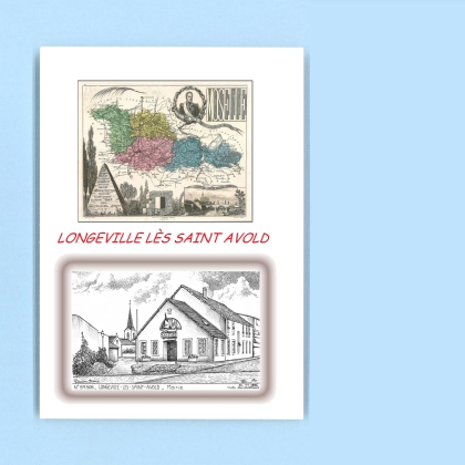 Cartes Postales impression Noir avec dpartement sur la ville de LONGEVILLE LES ST AVOLD Titre : mairie