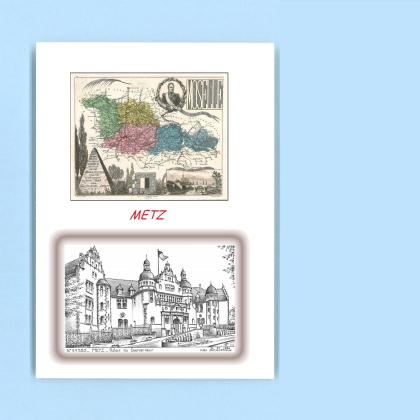 Cartes Postales impression Noir avec dpartement sur la ville de METZ Titre : palais du gouverneur
