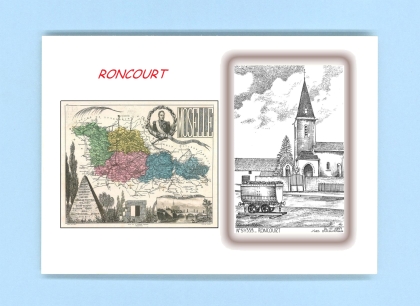 Cartes Postales impression Noir avec dpartement sur la ville de RONCOURT Titre : vue