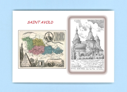 Cartes Postales impression Noir avec dpartement sur la ville de ST AVOLD Titre : eglise st nabor
