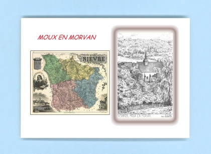 Cartes Postales impression Noir avec dpartement sur la ville de MOUX EN MORVAN Titre : vue