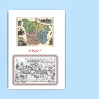 Cartes Postales impression Noir avec dpartement sur la ville de NANNAY Titre : vue