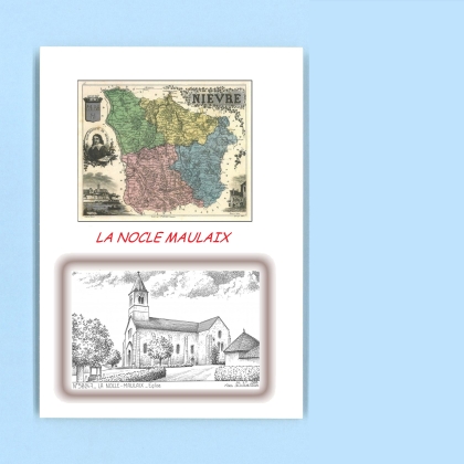 Cartes Postales impression Noir avec dpartement sur la ville de LA NOCLE MAULAIX Titre : eglise