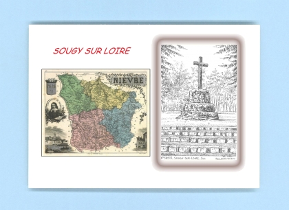Cartes Postales impression Noir avec dpartement sur la ville de SOUGY SUR LOIRE Titre : croix