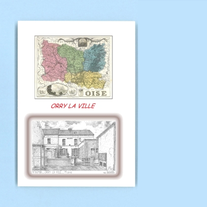 Cartes Postales impression Noir avec dpartement sur la ville de ORRY LA VILLE Titre : mairie