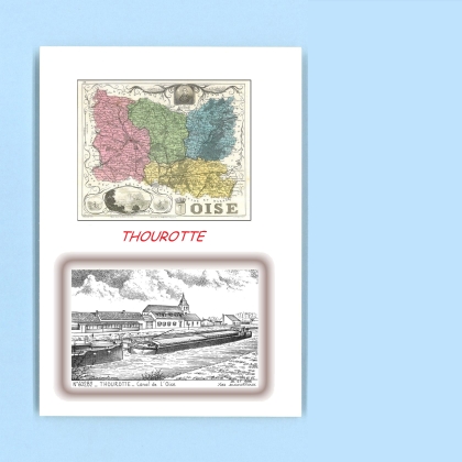 Cartes Postales impression Noir avec dpartement sur la ville de THOUROTTE Titre : canal de l oise