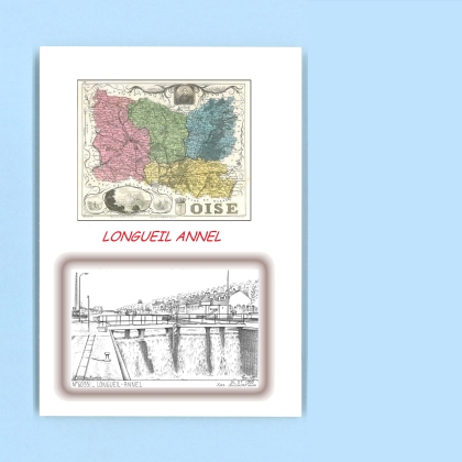 Cartes Postales impression Noir avec dpartement sur la ville de LONGUEIL ANNEL Titre : vue