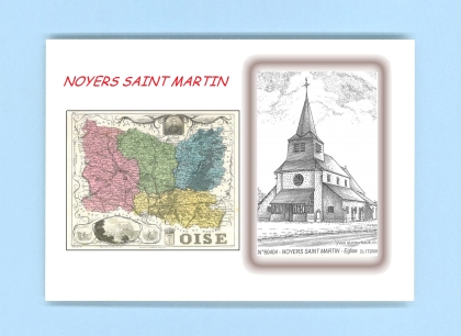 Cartes Postales impression Noir avec dpartement sur la ville de NOYERS ST MARTIN Titre : eglise