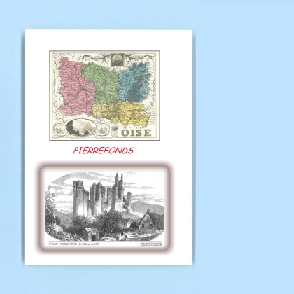 Cartes Postales impression Noir avec dpartement sur la ville de PIERREFONDS Titre : le chateau en 1858