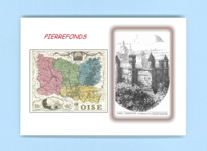 Cartes Postales impression Noir avec dpartement sur la ville de PIERREFONDS Titre : le chateau au 15eme siecle