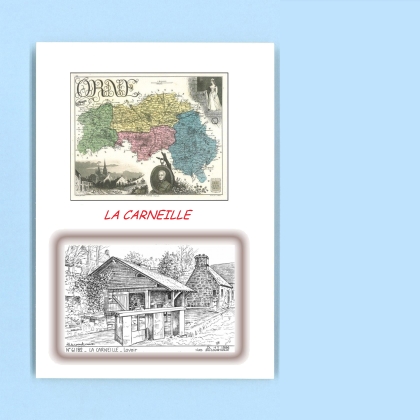 Cartes Postales impression Noir avec dpartement sur la ville de LA CARNEILLE Titre : lavoir