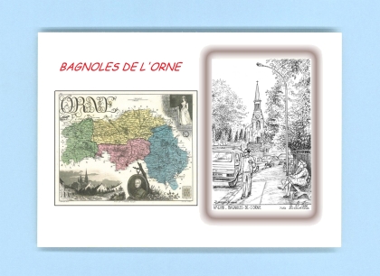 Cartes Postales impression Noir avec dpartement sur la ville de BAGNOLES DE L ORNE Titre : vue