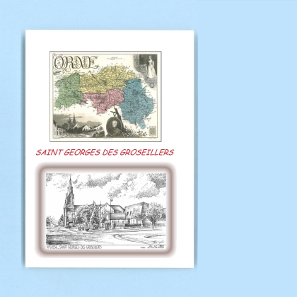 Cartes Postales impression Noir avec dpartement sur la ville de ST GEORGES DES GROSEILLERS Titre : vue