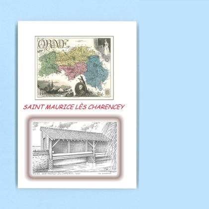 Cartes Postales impression Noir avec dpartement sur la ville de ST MAURICE LES CHARENCEY Titre : lavoir