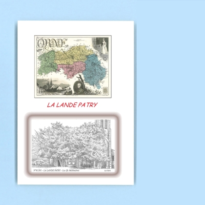 Cartes Postales impression Noir avec dpartement sur la ville de LA LANDE PATRY Titre : les ifs millenaires