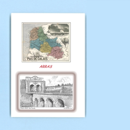 Cartes Postales impression Noir avec dpartement sur la ville de ARRAS Titre : porte ronville