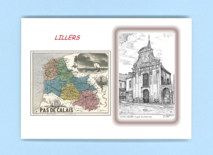 Cartes Postales impression Noir avec dpartement sur la ville de LILLERS Titre : chapelle de la misericorde