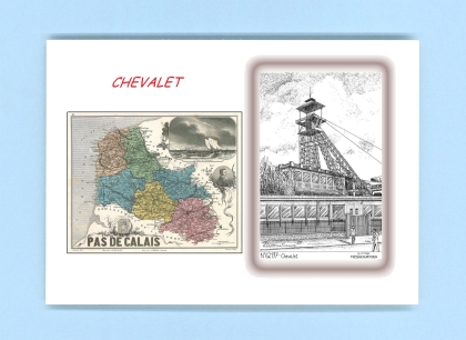 Cartes Postales impression Noir avec dpartement sur la ville de CHEVALET Titre : 