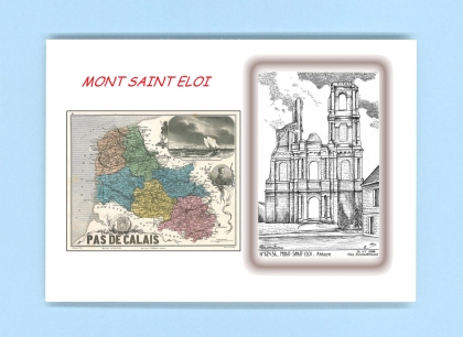 Cartes Postales impression Noir avec dpartement sur la ville de MONT ST ELOI Titre : abbaye
