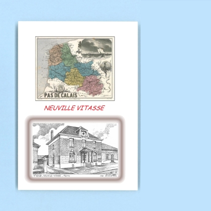 Cartes Postales impression Noir avec dpartement sur la ville de NEUVILLE VITASSE Titre : mairie