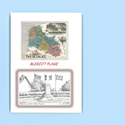 Cartes Postales impression Noir avec dpartement sur la ville de BLERIOT PLAGE Titre : monument
