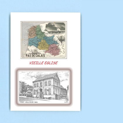 Cartes Postales impression Noir avec dpartement sur la ville de VIEILLE EGLISE Titre : mairie