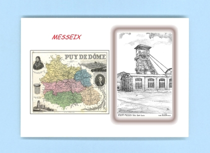 Cartes Postales impression Noir avec dpartement sur la ville de MESSEIX Titre : puits st louis
