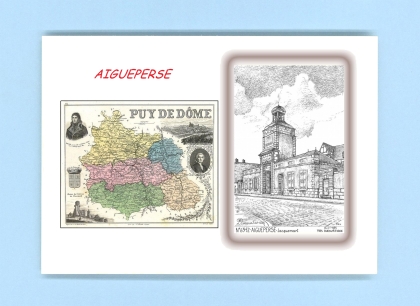 Cartes Postales impression Noir avec dpartement sur la ville de AIGUEPERSE Titre : jacquemart