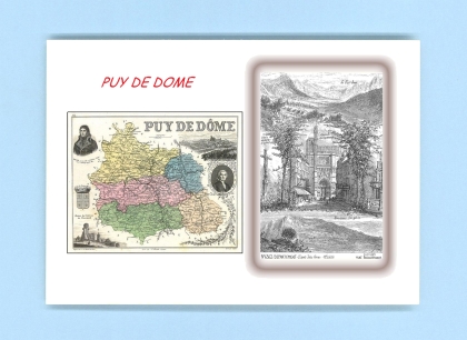 Cartes Postales impression Noir avec dpartement sur la ville de PUY DE DOME Titre : departement