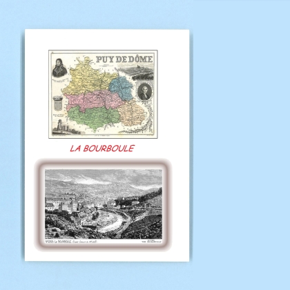 Cartes Postales impression Noir avec dpartement sur la ville de LA BOURBOULE Titre : vue