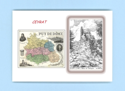 Cartes Postales impression Noir avec dpartement sur la ville de CEYRAT Titre : chateau de montrognon