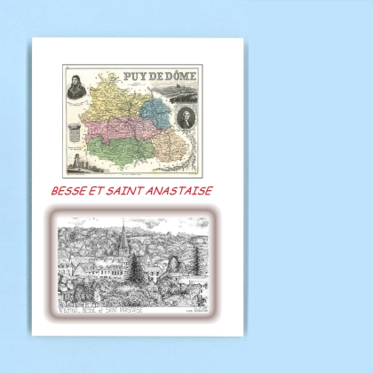 Cartes Postales impression Noir avec dpartement sur la ville de BESSE ET ST ANASTAISE Titre : vue