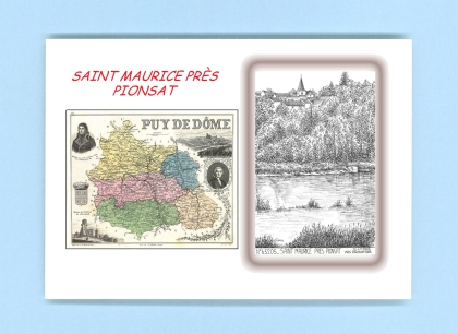 Cartes Postales impression Noir avec dpartement sur la ville de ST MAURICE PRES PIONSAT Titre : vue