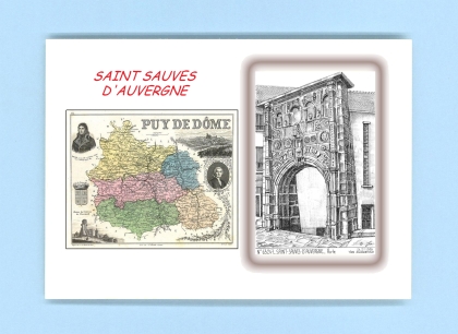 Cartes Postales impression Noir avec dpartement sur la ville de ST SAUVES D AUVERGNE Titre : porte