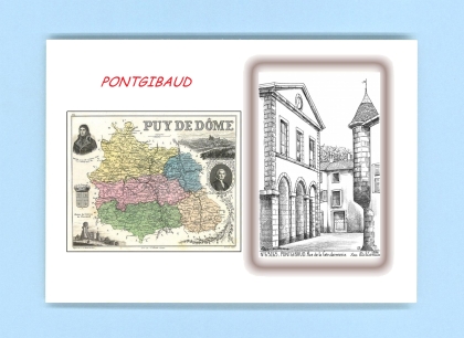 Cartes Postales impression Noir avec dpartement sur la ville de PONTGIBAUD Titre : rue de la gendarmerie