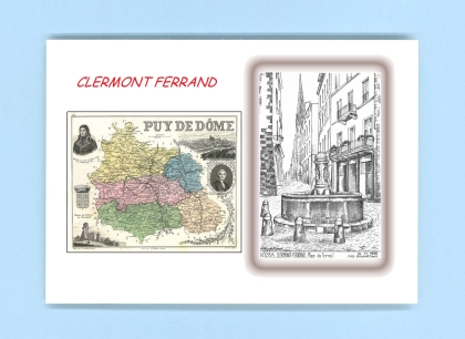 Cartes Postales impression Noir avec dpartement sur la ville de CLERMONT FERRAND Titre : place du terrail