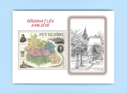 Cartes Postales impression Noir avec dpartement sur la ville de PERIGNAT LES SARLIEVE Titre : vue