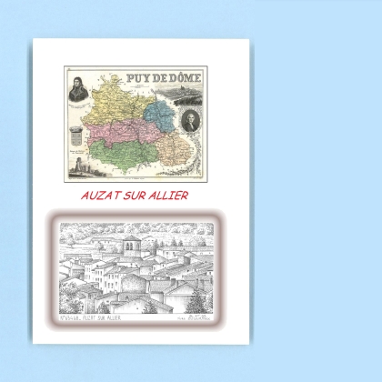 Cartes Postales impression Noir avec dpartement sur la ville de AUZAT SUR ALLIER Titre : vue