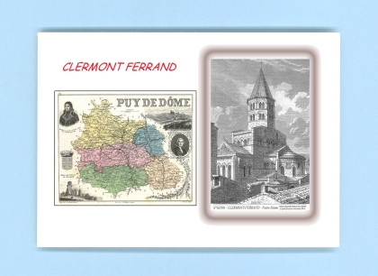 Cartes Postales impression Noir avec dpartement sur la ville de CLERMONT FERRAND Titre : notre dame