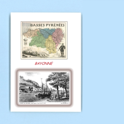Cartes Postales impression Noir avec dpartement sur la ville de BAYONNE Titre : st esprit pres bayonne