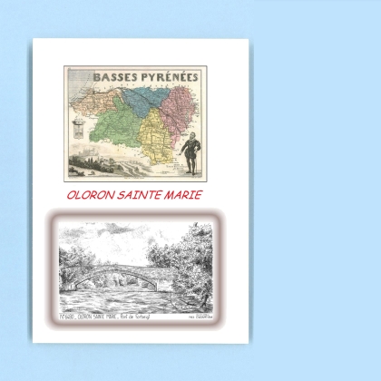 Cartes Postales impression Noir avec dpartement sur la ville de OLORON STE MARIE Titre : pont de forbeigt
