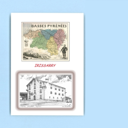 Cartes Postales impression Noir avec dpartement sur la ville de IRISSARRY Titre : ospitalia