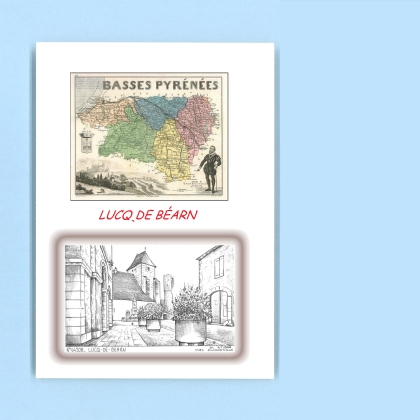 Cartes Postales impression Noir avec dpartement sur la ville de LUCQ DE BEARN Titre : vue