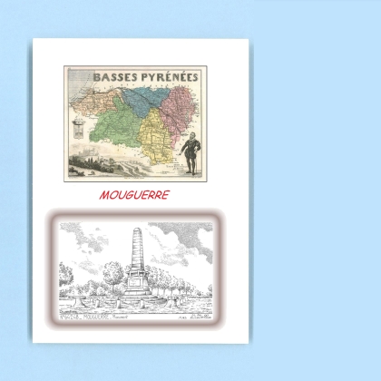 Cartes Postales impression Noir avec dpartement sur la ville de MOUGUERRE Titre : monument