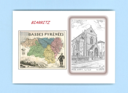 Cartes Postales impression Noir avec dpartement sur la ville de BIARRITZ Titre : st joseph