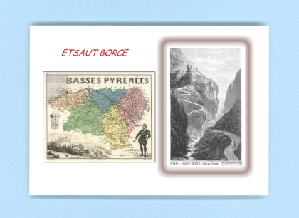 Cartes Postales impression Noir avec dpartement sur la ville de ETSAUT BORCE Titre : fort du portalet