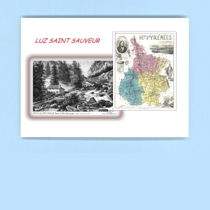 Cartes Postales impression Noir avec dpartement sur la ville de LUZ ST SAUVEUR Titre : bains du petit st sauveur
