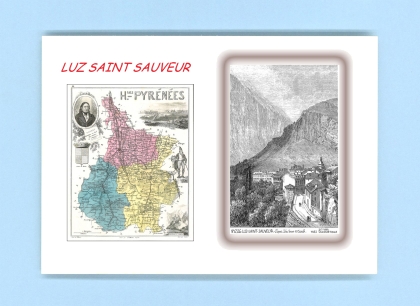 Cartes Postales impression Noir avec dpartement sur la ville de LUZ ST SAUVEUR Titre : vue