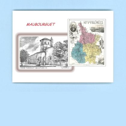 Cartes Postales impression Noir avec dpartement sur la ville de MAUBOURGUET Titre : eglise des templiers